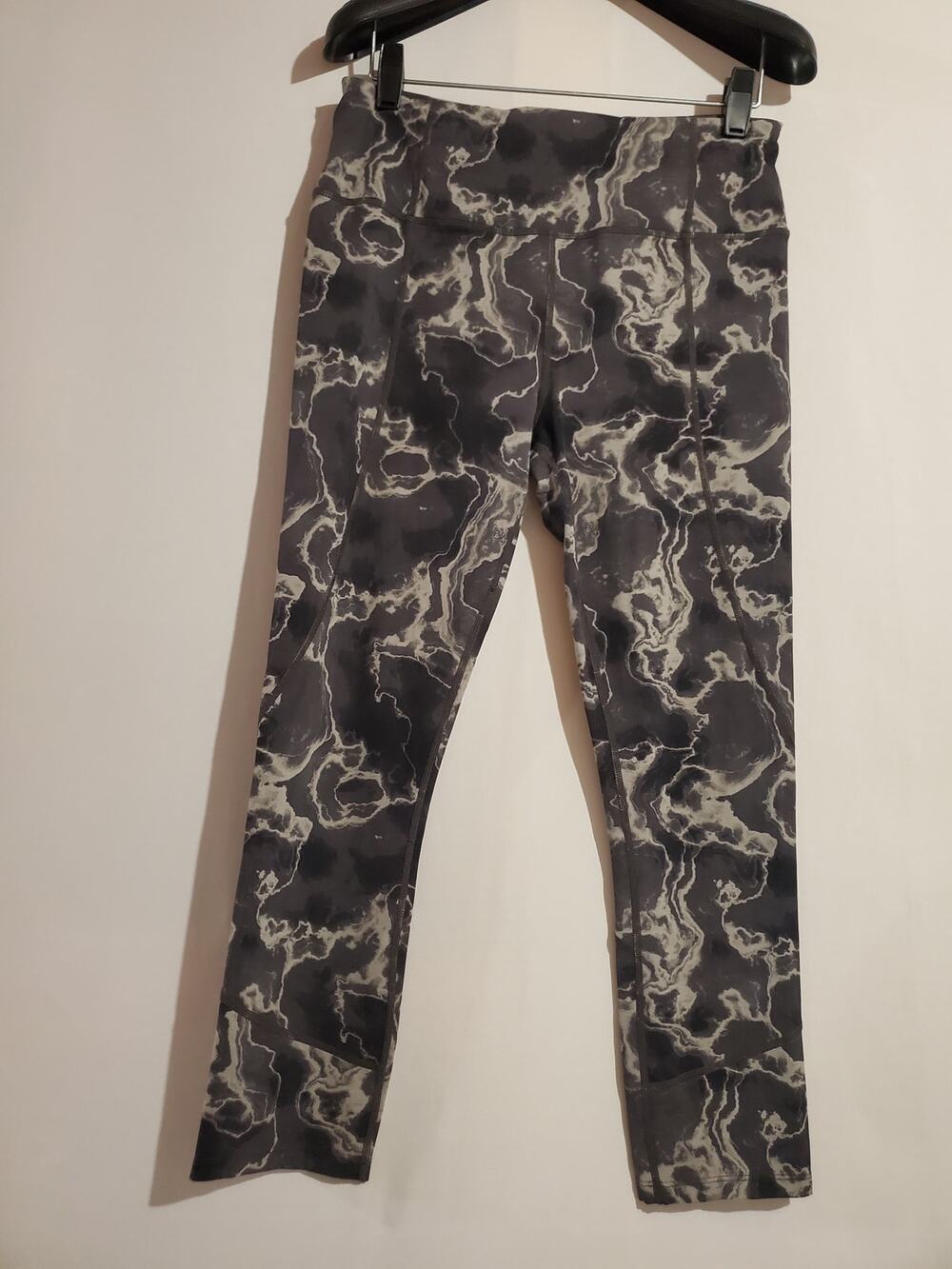Varley Bedford Marble 7/8 Leggings Womens Size M High Rise Active Pockets Gray